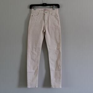 NWT Bonpoint Girl's Darla Pink Floral Embroidered‎ Denim Jeans Pants Skinny 12